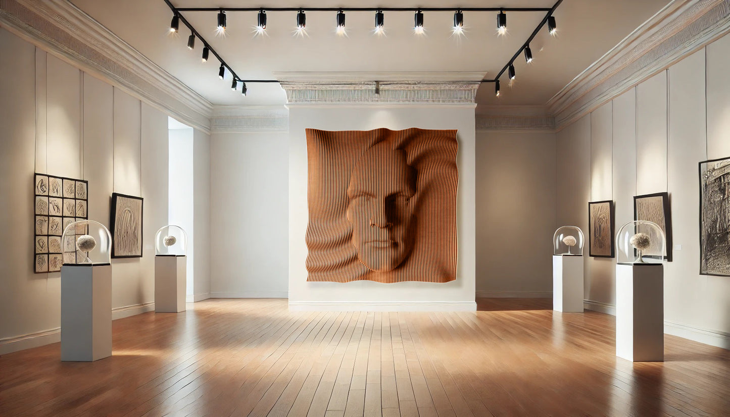 Escultura de pared con rostro humano en 3D