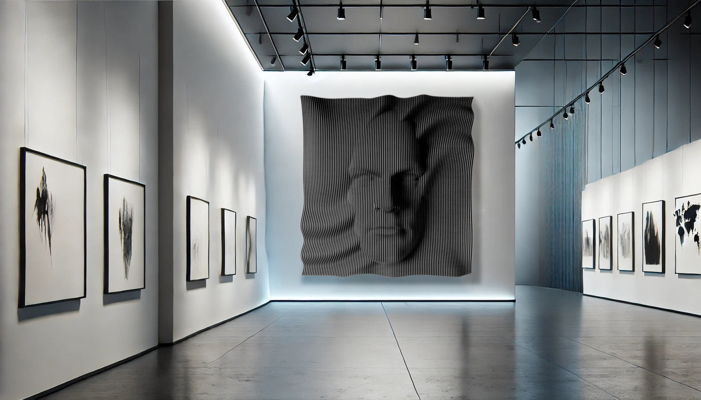 Escultura de pared con rostro humano en 3D