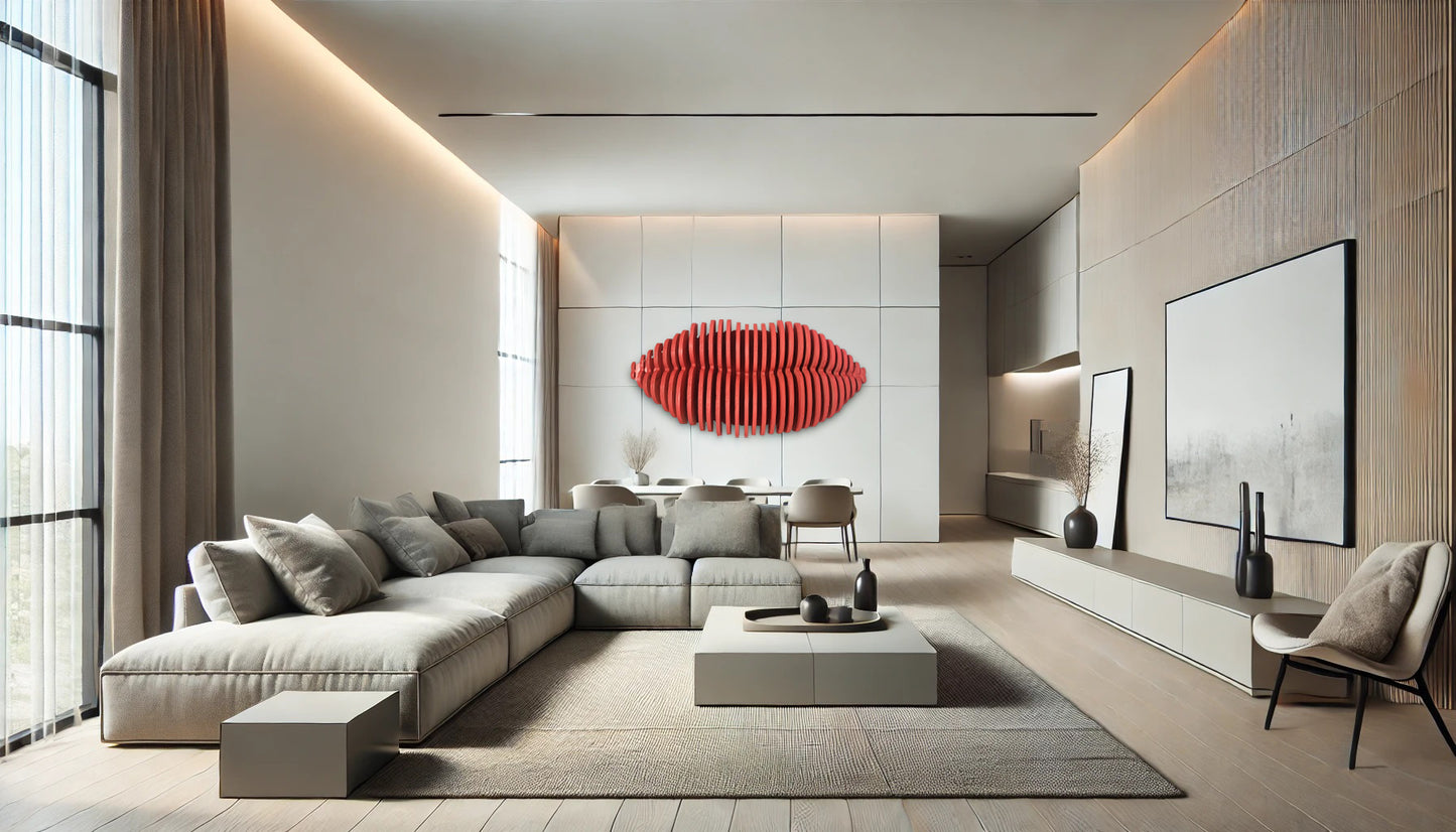 3D Parametric Lips Wall Art