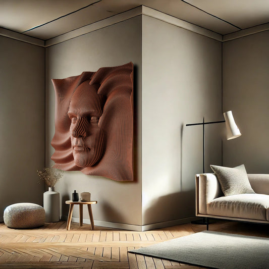 3D Human Face Wall Sculpture